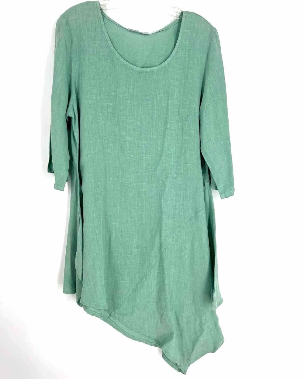 Bryn Walker Size S Mint Green Asymmetrical Linen Designer Dress